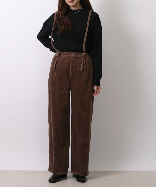 SELECT LEVERY(セレクトリベリー)の「(Emma)コーデュロイサス付ワイドパンツ(その他パンツ・レディース・グレー/ブラウン/グリーン/アイボリー・LARGE/MEDIUM)」の3枚目の写真