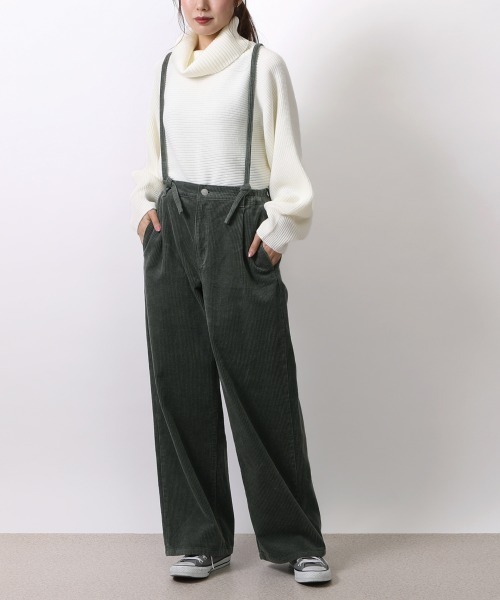 SELECT LEVERY(セレクトリベリー)の「(Emma)コーデュロイサス付ワイドパンツ(その他パンツ・レディース・グレー/ブラウン/グリーン/アイボリー・LARGE/MEDIUM)」の4枚目の写真