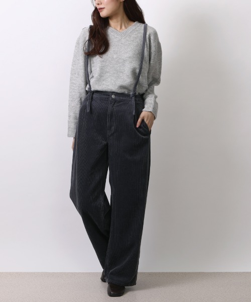 SELECT LEVERY(セレクトリベリー)の「(Emma)コーデュロイサス付ワイドパンツ(その他パンツ・レディース・グレー/ブラウン/グリーン/アイボリー・LARGE/MEDIUM)」の5枚目の写真