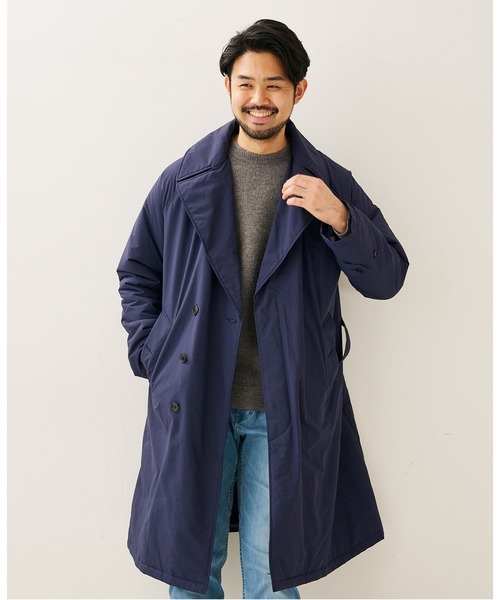 417 EDIFICE（フォーワンセブンエディフィス）の「ALTEX ナカワタショールコート（ステンカラーコート・メンズ・ブラック/ネイビー・SMALL/MEDIUM/LARGE）」の2枚目の写真