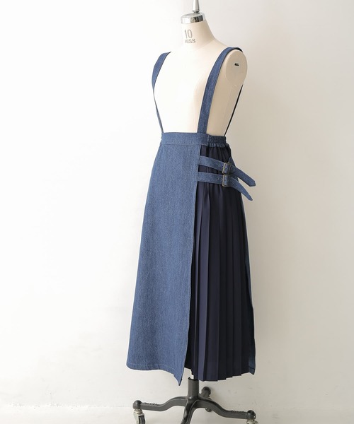 osharewalker（オシャレウォーカー）の「【廃盤】『サイドプリーツ切替デニムスカート』（デニムスカート・レディース・ブルー・FREE）」の17枚目の写真