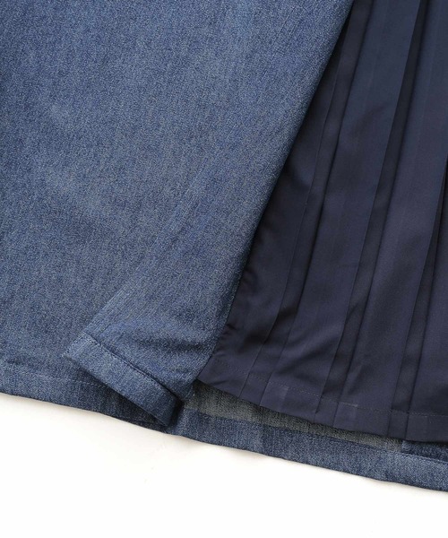 osharewalker（オシャレウォーカー）の「【廃盤】『サイドプリーツ切替デニムスカート』（デニムスカート・レディース・ブルー・FREE）」の20枚目の写真