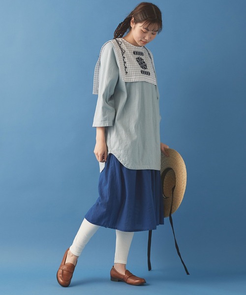 Malle（マル）の「malle クロスステッチ刺繍　付け衿（付け襟・レディース・オフホワイト/チェック・FREE）」の9枚目の写真