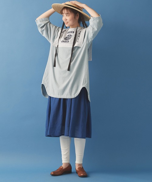 Malle（マル）の「malle クロスステッチ刺繍　付け衿（付け襟・レディース・オフホワイト/チェック・FREE）」の15枚目の写真