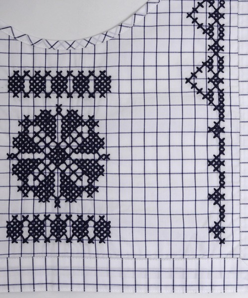 Malle（マル）の「malle クロスステッチ刺繍　付け衿（付け襟・レディース・オフホワイト/チェック・FREE）」の18枚目の写真