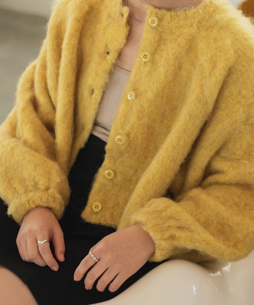 Kastane(カスタネ)の「クロップドMIX起毛カーディガン(カーディガン/ボレロ・レディース・パープル/イエロー/アイボリー/グリーン・FREE)」の21枚目の写真