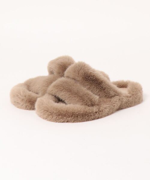 FREE BLUES（フリーブルース）の「あったか ファー スリッパ（ルームシューズ/スリッパ・レディース・ブラック/モカ/アイボリー/ブルー・24.5cm/24cm/23.5cm）」の8枚目の写真