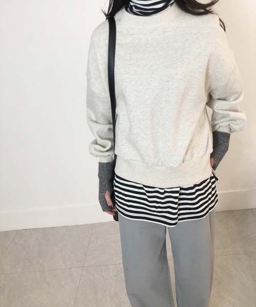 me+em select（ミームセレクト）の「フィンガーレス ニット手袋（手袋・レディース・ブラック/ベージュ/グレー/アイボリー・FREE）」の6枚目の写真