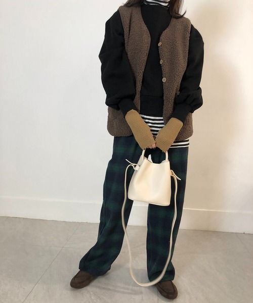 me+em select（ミームセレクト）の「フィンガーレス ニット手袋（手袋・レディース・ブラック/ベージュ/グレー/アイボリー・FREE）」の14枚目の写真