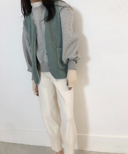 me+em select（ミームセレクト）の「フィンガーレス ニット手袋（手袋・レディース・ブラック/ベージュ/グレー/アイボリー・FREE）」の16枚目の写真