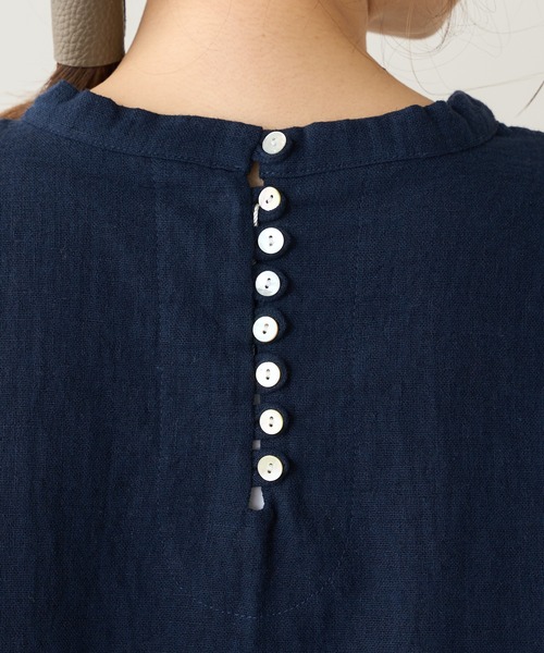 PUAL CE CIN（ピュアルセシン）の「【Du noir】綿麻ダブルガーゼブラウス（シャツ/ブラウス・レディース・ブラック/ネイビー・FREE）」の17枚目の写真