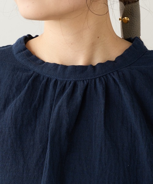 PUAL CE CIN（ピュアルセシン）の「【Du noir】綿麻ダブルガーゼブラウス（シャツ/ブラウス・レディース・ブラック/ネイビー・FREE）」の20枚目の写真