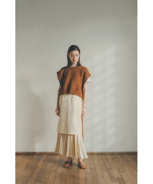 CLANE（クラネ）の「KNIT VEST（ベスト・レディース・グリーン/アイボリー/ブラウン・1/2）」の16枚目の写真