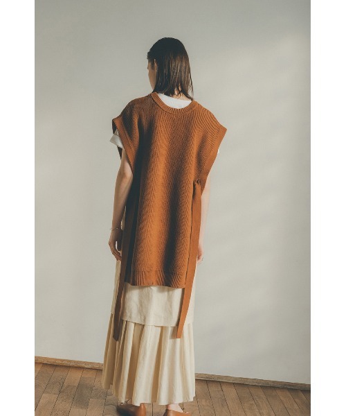 CLANE（クラネ）の「KNIT VEST（ベスト・レディース・グリーン/アイボリー/ブラウン・1/2）」の21枚目の写真