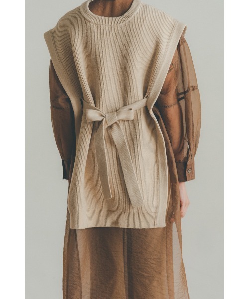 CLANE（クラネ）の「KNIT VEST（ベスト・レディース・グリーン/アイボリー/ブラウン・1/2）」の18枚目の写真