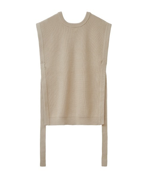 CLANE（クラネ）の「KNIT VEST（ベスト・レディース・グリーン/アイボリー/ブラウン・1/2）」の4枚目の写真