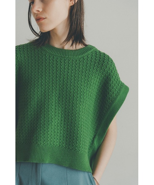 CLANE（クラネ）の「KNIT VEST（ベスト・レディース・グリーン/アイボリー/ブラウン・1/2）」の15枚目の写真