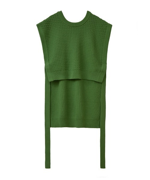 CLANE（クラネ）の「KNIT VEST（ベスト・レディース・グリーン/アイボリー/ブラウン・1/2）」の20枚目の写真