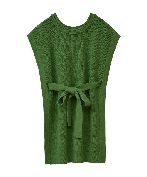 CLANE（クラネ）の「KNIT VEST（ベスト・レディース・グリーン/アイボリー/ブラウン・1/2）」の6枚目の写真