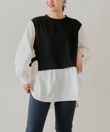 Chez toi | リップル×布帛ドッキングプルオーバー(Tシャツ/カットソー)