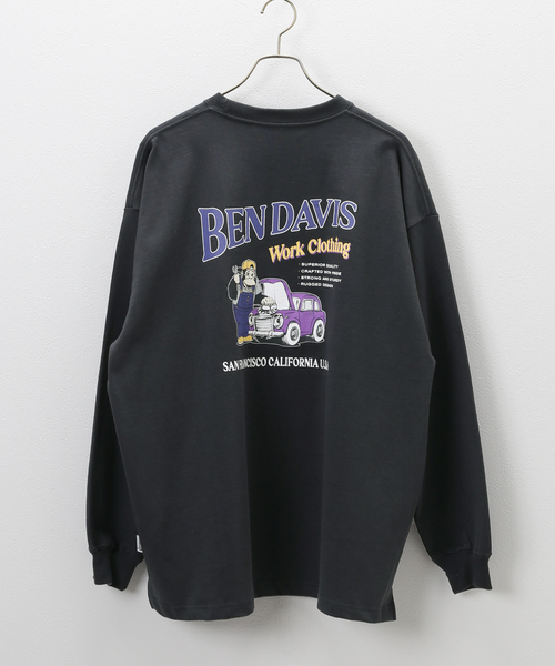 B.C STOCK(ベーセーストック)の「【BEN DAVIS / ベンデイビス】別注 workclothing プリントロンT(Tシャツ/カットソー・メンズ・ホワイト/グリーン/ブラック系その他・MEDIUM/LARGE)」の4枚目の写真