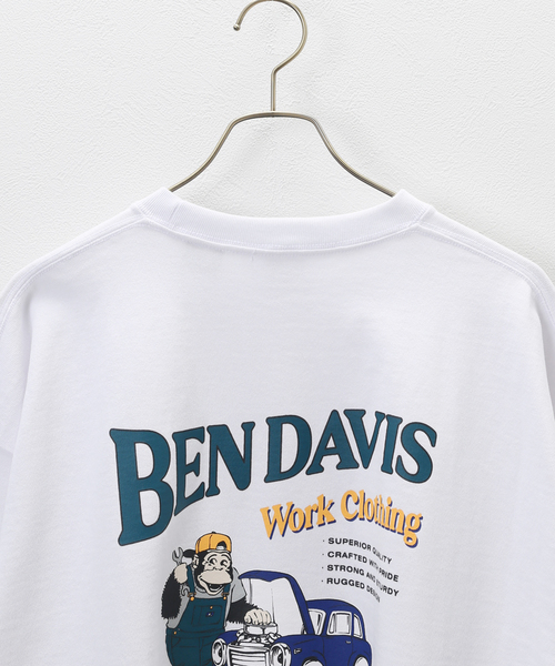 B.C STOCK(ベーセーストック)の「【BEN DAVIS / ベンデイビス】別注 workclothing プリントロンT(Tシャツ/カットソー・メンズ・ホワイト/グリーン/ブラック系その他・MEDIUM/LARGE)」の8枚目の写真