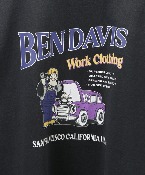 B.C STOCK(ベーセーストック)の「【BEN DAVIS / ベンデイビス】別注 workclothing プリントロンT(Tシャツ/カットソー・メンズ・ホワイト/グリーン/ブラック系その他・MEDIUM/LARGE)」の16枚目の写真