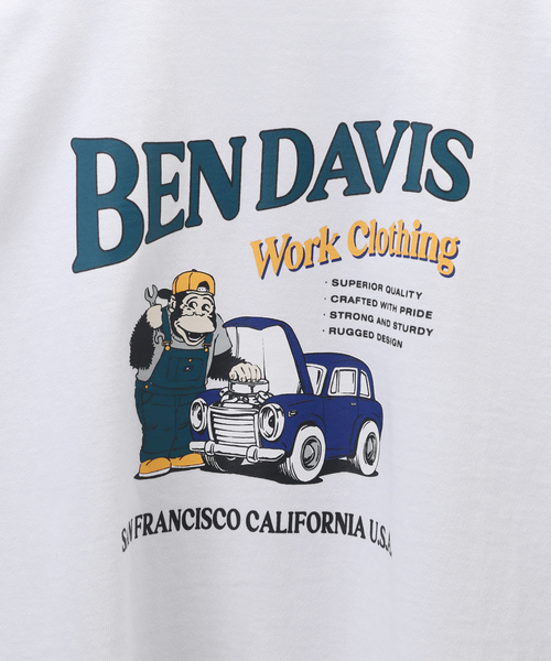 B.C STOCK(ベーセーストック)の「【BEN DAVIS / ベンデイビス】別注 workclothing プリントロンT(Tシャツ/カットソー・メンズ・ホワイト/グリーン/ブラック系その他・MEDIUM/LARGE)」の17枚目の写真