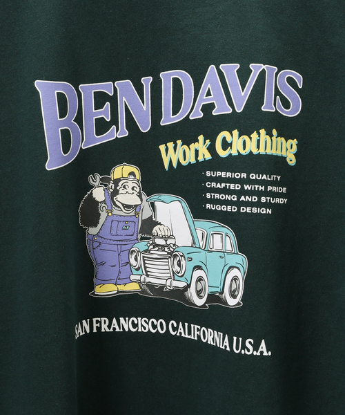 B.C STOCK(ベーセーストック)の「【BEN DAVIS / ベンデイビス】別注 workclothing プリントロンT(Tシャツ/カットソー・メンズ・ホワイト/グリーン/ブラック系その他・MEDIUM/LARGE)」の18枚目の写真