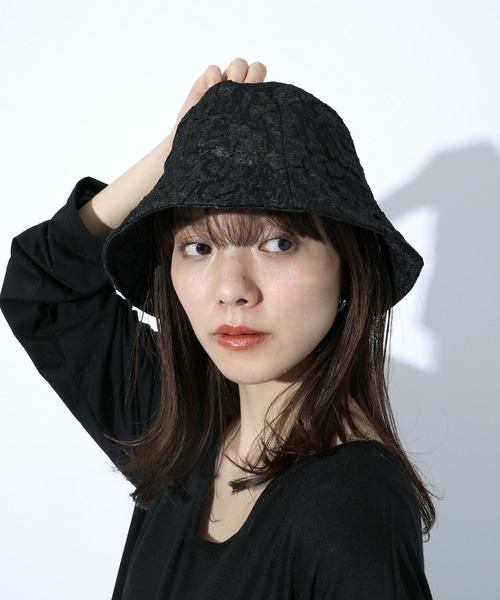 SETUP7（セットアップセブン）の「【SETUP7】デザインバケットハット KNF（ハット・レディース・ホワイト/ブラック/ベージュ・FREE）」の4枚目の写真