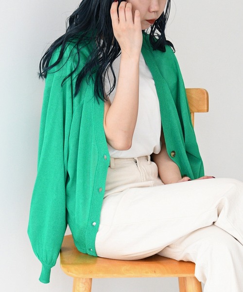 sango（sango）の「2WAYシアーニットカーディガン（カーディガン/ボレロ・レディース・ベージュ/グリーン/アイボリー・FREE）」の3枚目の写真