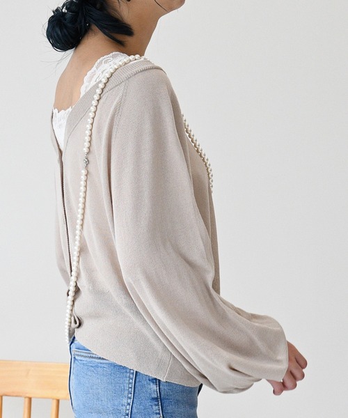 sango（sango）の「2WAYシアーニットカーディガン（カーディガン/ボレロ・レディース・ベージュ/グリーン/アイボリー・FREE）」の22枚目の写真