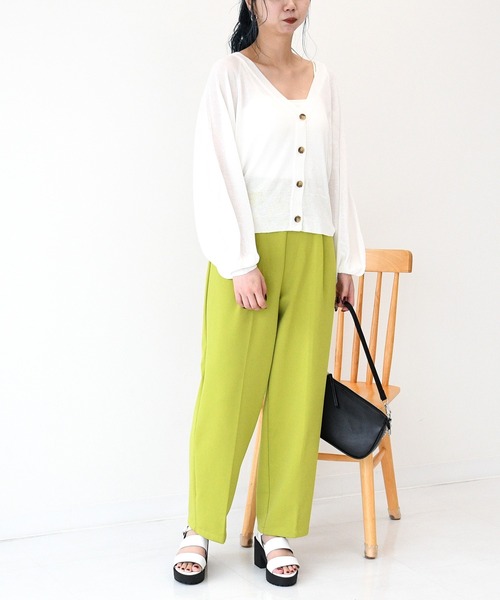 sango（sango）の「2WAYシアーニットカーディガン（カーディガン/ボレロ・レディース・ベージュ/グリーン/アイボリー・FREE）」の8枚目の写真