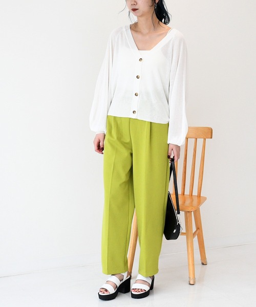 sango（sango）の「2WAYシアーニットカーディガン（カーディガン/ボレロ・レディース・ベージュ/グリーン/アイボリー・FREE）」の7枚目の写真