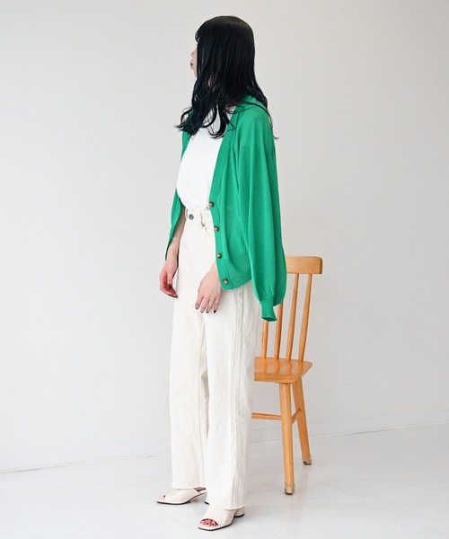 sango（sango）の「2WAYシアーニットカーディガン（カーディガン/ボレロ・レディース・ベージュ/グリーン/アイボリー・FREE）」の18枚目の写真