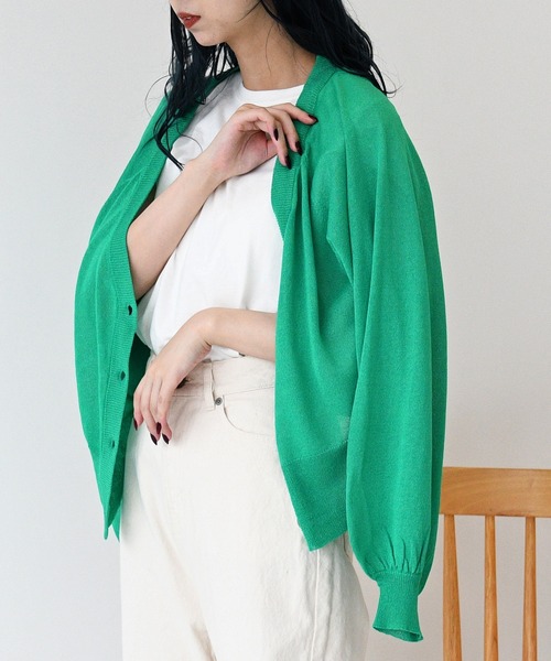 sango（sango）の「2WAYシアーニットカーディガン（カーディガン/ボレロ・レディース・ベージュ/グリーン/アイボリー・FREE）」の12枚目の写真