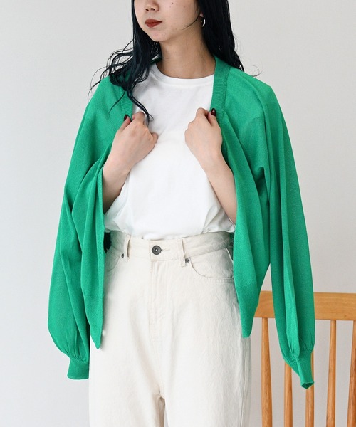 sango（sango）の「2WAYシアーニットカーディガン（カーディガン/ボレロ・レディース・ベージュ/グリーン/アイボリー・FREE）」の13枚目の写真