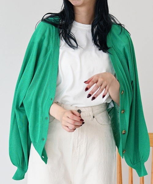 sango（sango）の「2WAYシアーニットカーディガン（カーディガン/ボレロ・レディース・ベージュ/グリーン/アイボリー・FREE）」の15枚目の写真
