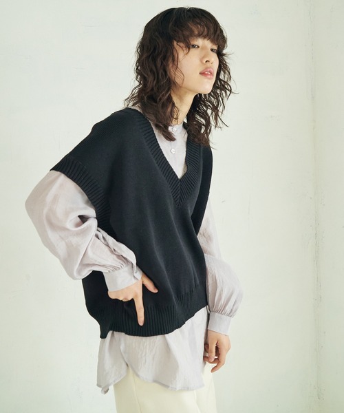 4youstory（フォーユーストーリー）の「【4youstory】スタンドカラーギャザースリーブシャツ（シャツ/ブラウス・レディース・パープル/オフホワイト/イエロー/モカ・MEDIUM）」の15枚目の写真