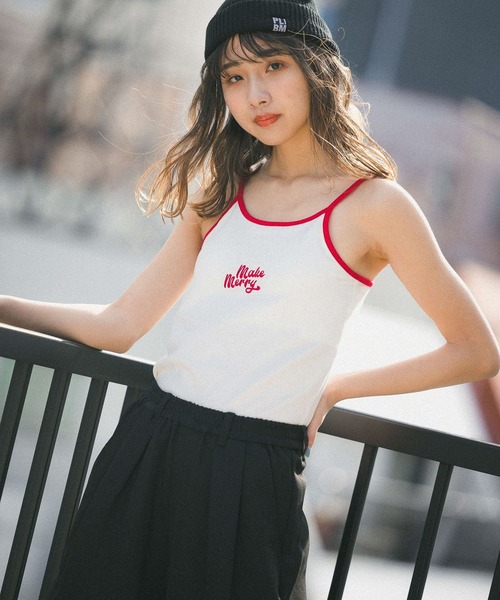 PBLIM（ページボーイリム）の「【PAGEBOYLIM】カラーパイピングカップ付きキャミ（キャミソール・レディース・ホワイト系その他/ブラック系その他/グレー系その他・FREE）」の2枚目の写真