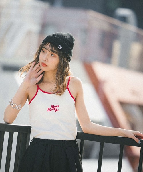 PBLIM（ページボーイリム）の「【PAGEBOYLIM】カラーパイピングカップ付きキャミ（キャミソール・レディース・ホワイト系その他/ブラック系その他/グレー系その他・FREE）」の4枚目の写真