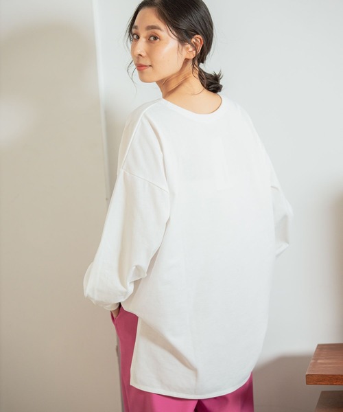 LEPSIM(レプシィム)の「オーバースリットソデパフプルオーバー 259274(Tシャツ/カットソー・レディース・グレー/オフホワイト/ブルー/ライトグリーン・FREE)」の5枚目の写真