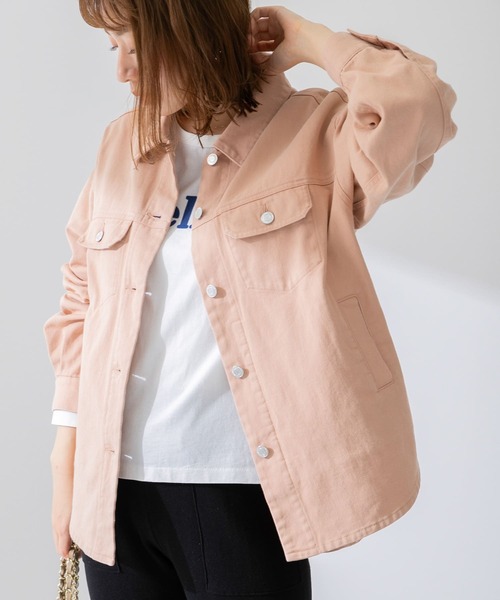 URBAN RESEARCH Sonny Label（アーバンリサーチサニーレーベル）の「カラーシャツジャケット（その他アウター・レディース・ライトグレー/ベージュ/ピンク・FREE）」の3枚目の写真