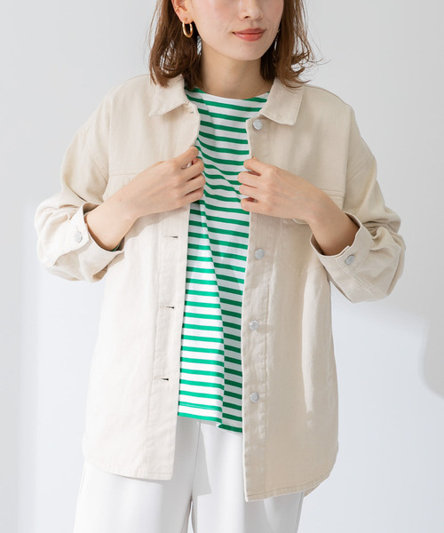 URBAN RESEARCH Sonny Label（アーバンリサーチサニーレーベル）の「カラーシャツジャケット（その他アウター・レディース・ライトグレー/ベージュ/ピンク・FREE）」の10枚目の写真