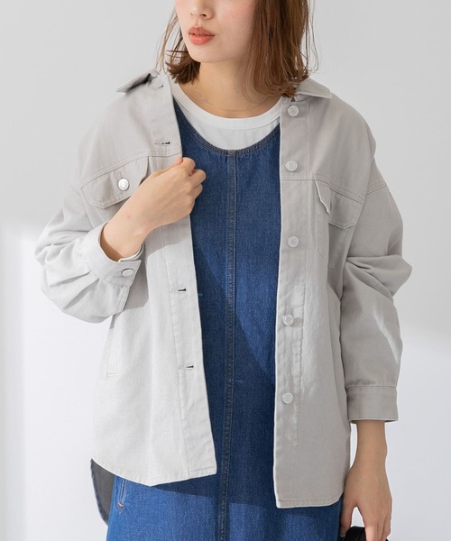 URBAN RESEARCH Sonny Label（アーバンリサーチサニーレーベル）の「カラーシャツジャケット（その他アウター・レディース・ライトグレー/ベージュ/ピンク・FREE）」の8枚目の写真