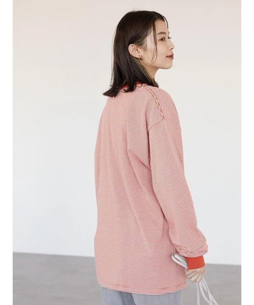 Russell Athletic（ラッセルアスレティック）の「■別注RUSSELL ATHLTIC エンブレムロンT（Tシャツ/カットソー・レディース・ブラック/オレンジ・FREE）」の8枚目の写真