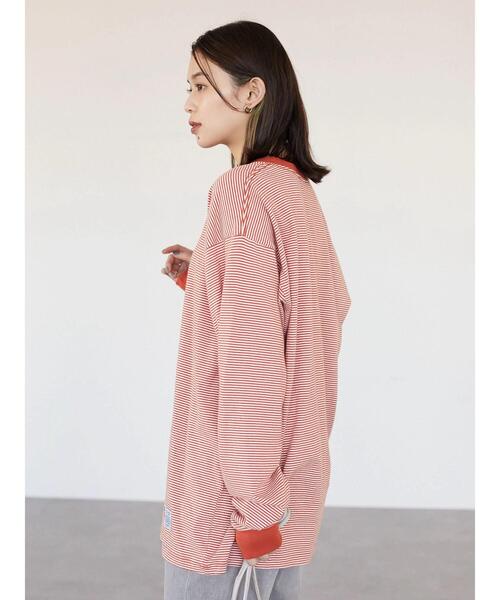 Russell Athletic（ラッセルアスレティック）の「■別注RUSSELL ATHLTIC エンブレムロンT（Tシャツ/カットソー・レディース・ブラック/オレンジ・FREE）」の9枚目の写真