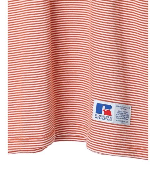 Russell Athletic（ラッセルアスレティック）の「■別注RUSSELL ATHLTIC エンブレムロンT（Tシャツ/カットソー・レディース・ブラック/オレンジ・FREE）」の21枚目の写真