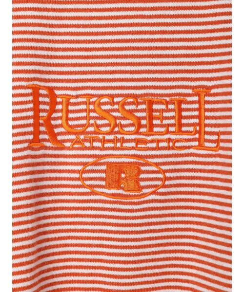 Russell Athletic（ラッセルアスレティック）の「■別注RUSSELL ATHLTIC エンブレムロンT（Tシャツ/カットソー・レディース・ブラック/オレンジ・FREE）」の22枚目の写真