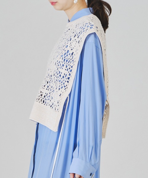 acro（アクロ）の「配色かぎ針ニットベスト/AC1336（ベスト・レディース・ベージュ/ブラウン/イエロー・ﾌﾘ-）」の11枚目の写真